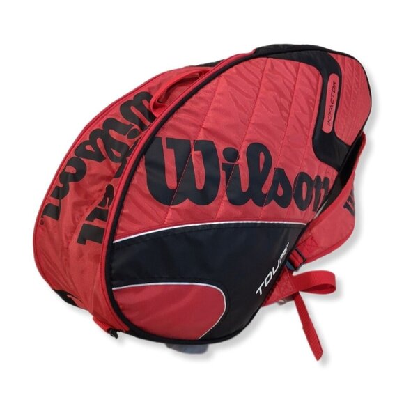 Wilson K Factor Tennis Racket Bag Red and Black Thermal Triple Entry LIKE NEW - Picture 1 of 6